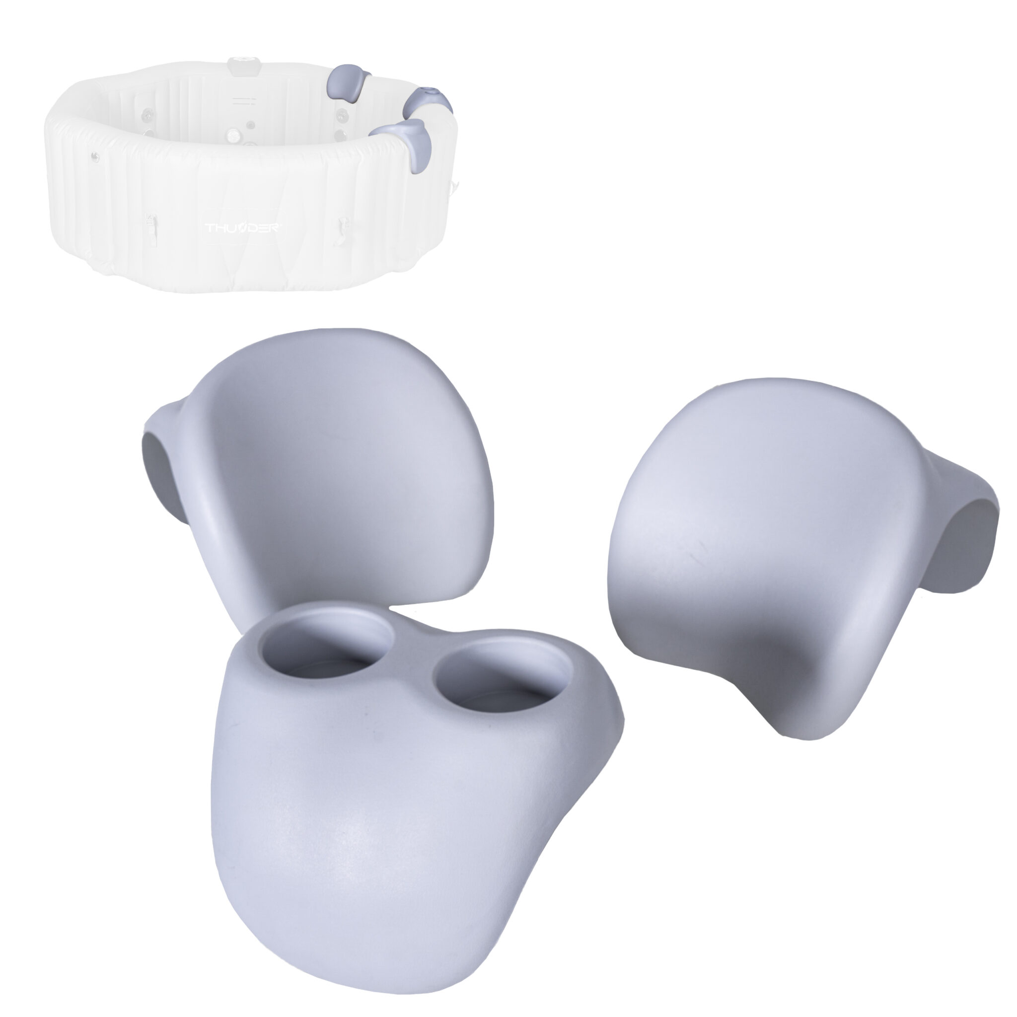 Juego de reposacabezas con portabebidas THUNDER