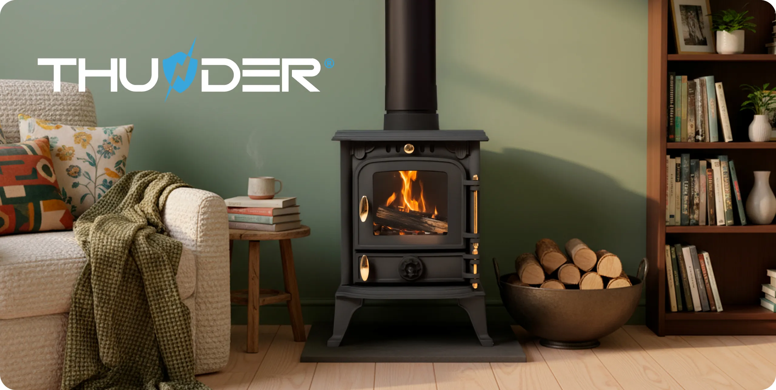 Estufa de leña independiente 7 kW, estufa de fundición