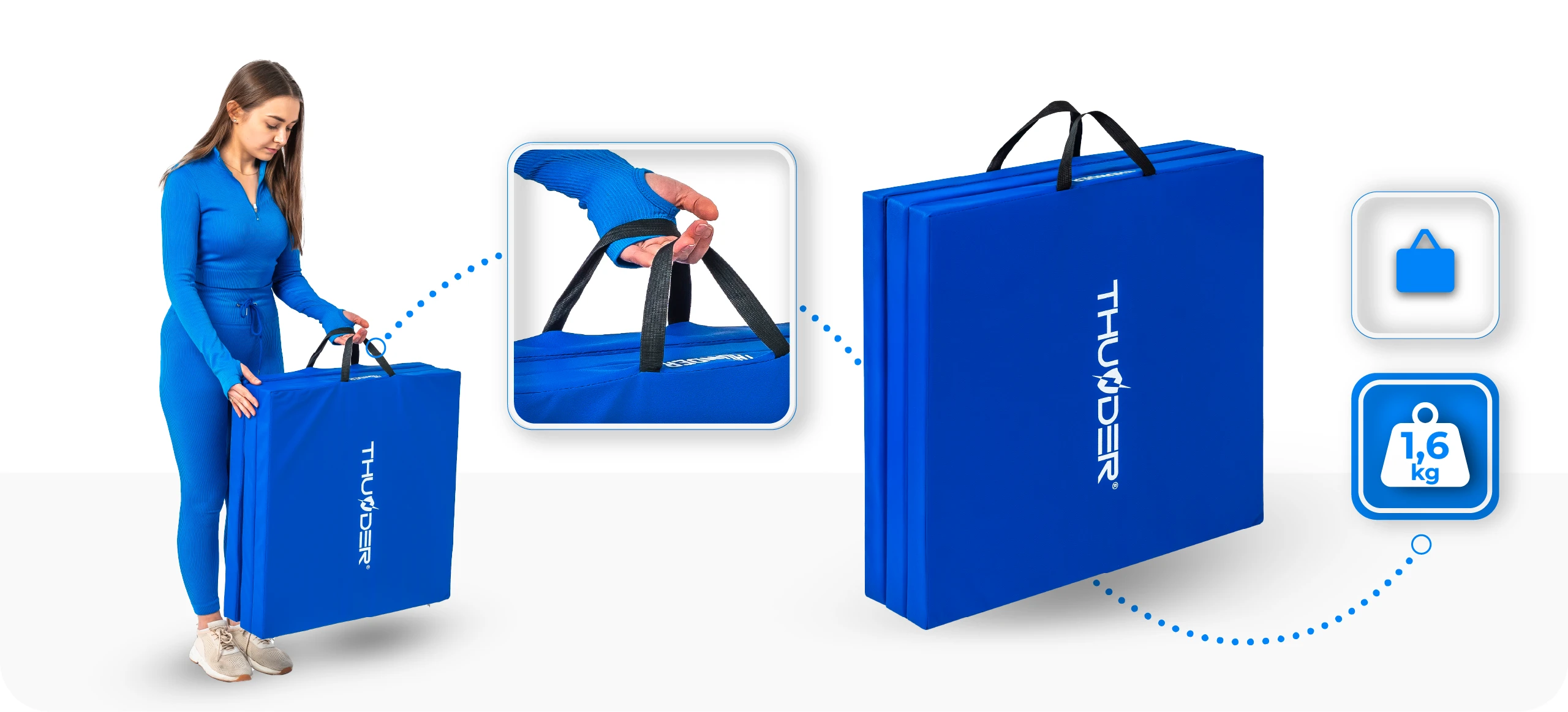 Uchwyty transportowe materaca MG-01-BLUE