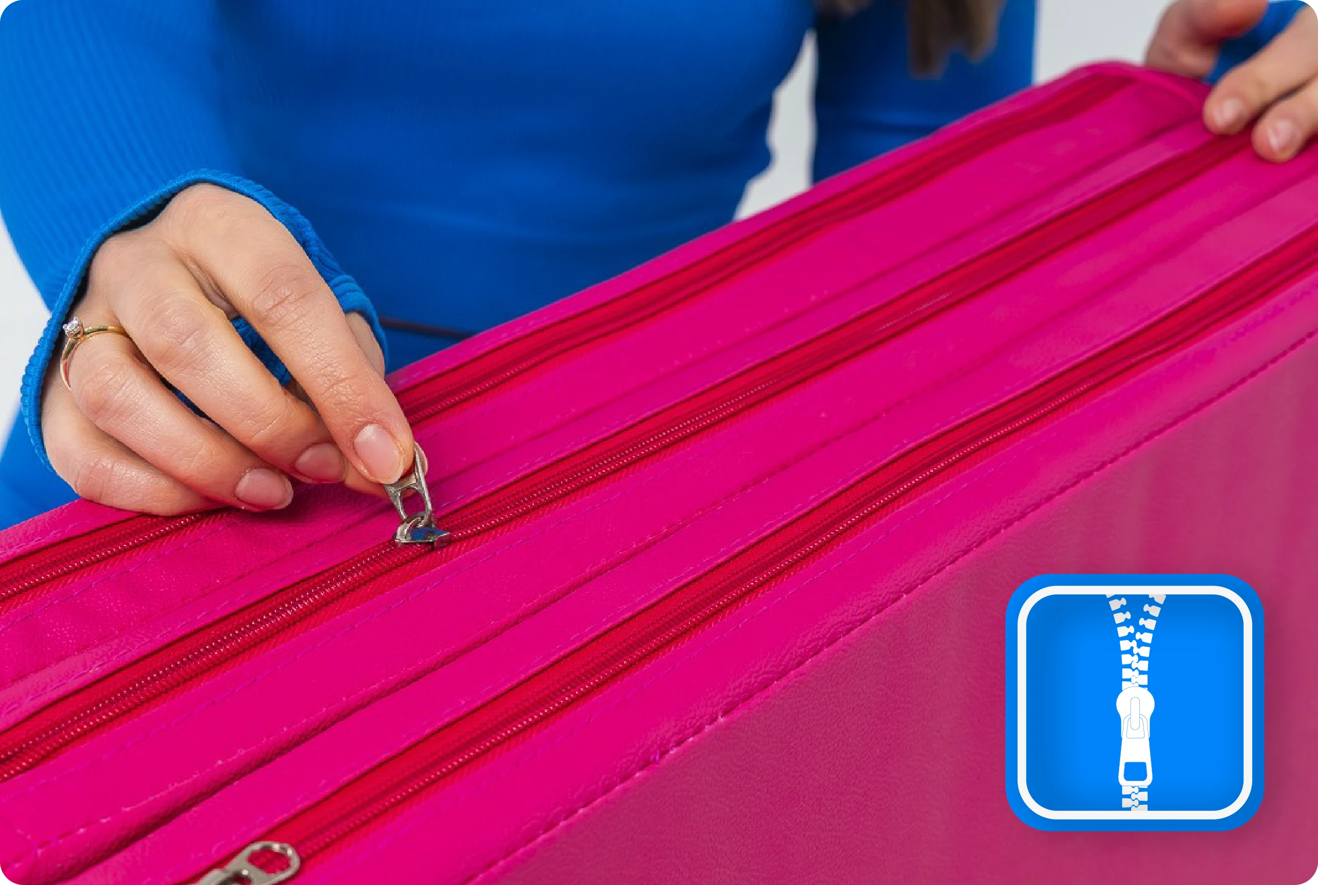 Rozpinany zamek materaca MG-03-PINK