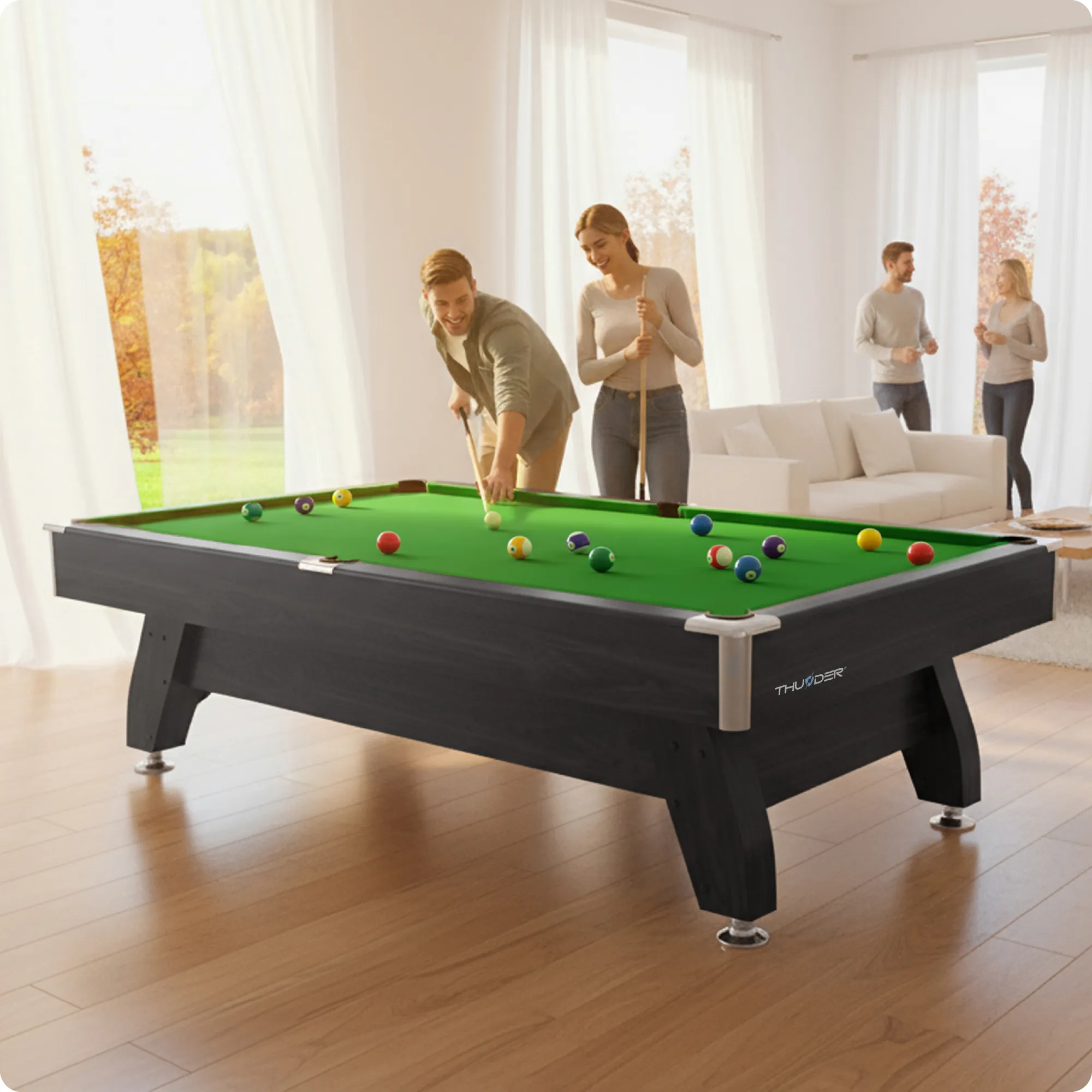 Juego de la mesa de billar BOLD-BLACK-8FT