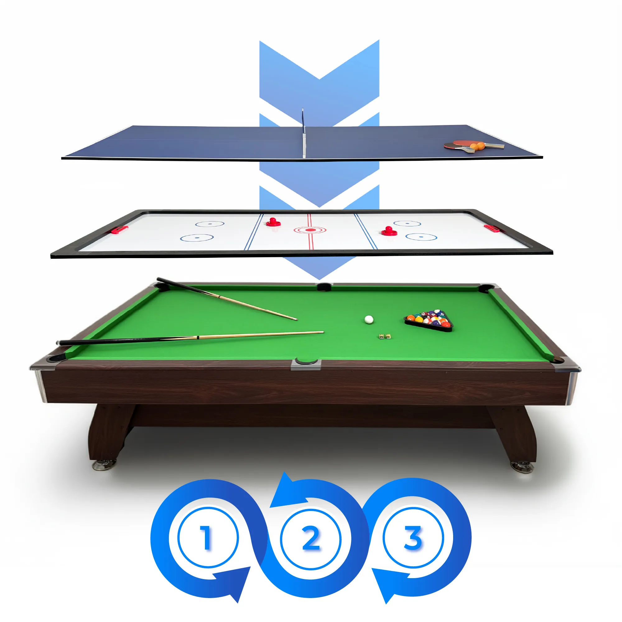 Set de mesa de billar BOLD-BLACK-8FT