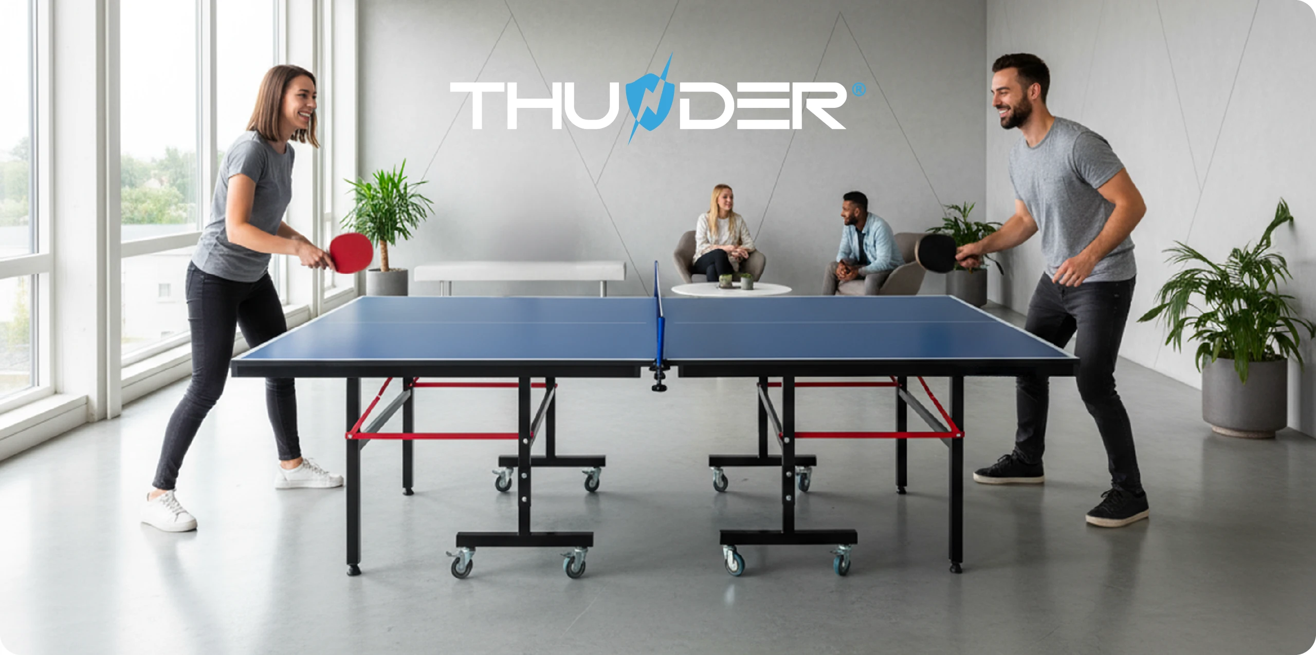 Mesa de ping pong profesional plegable THUNDER VITAL-18-BLUE