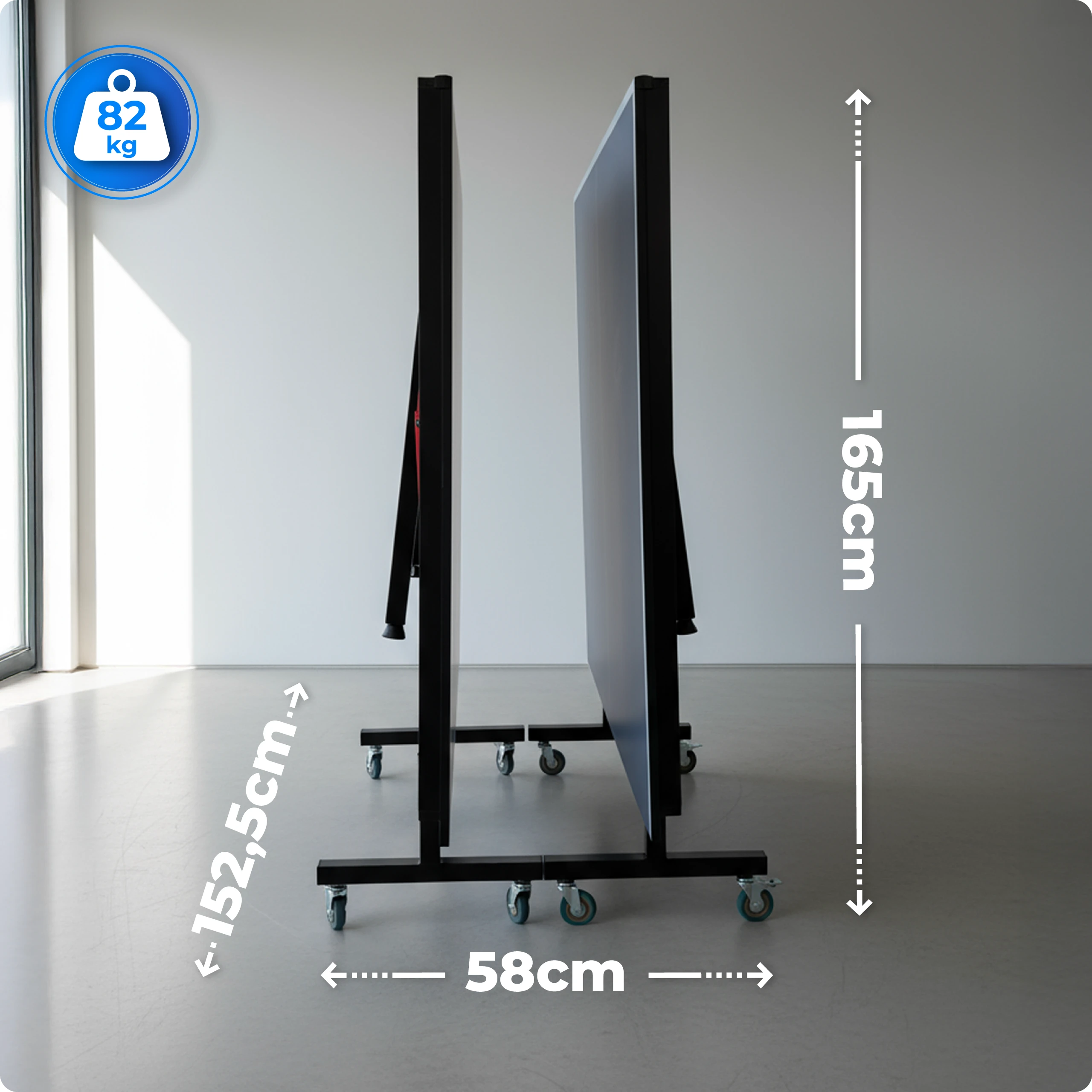 Dimensiones de la mesa THUNDER VITAL-18-BLUE plegada