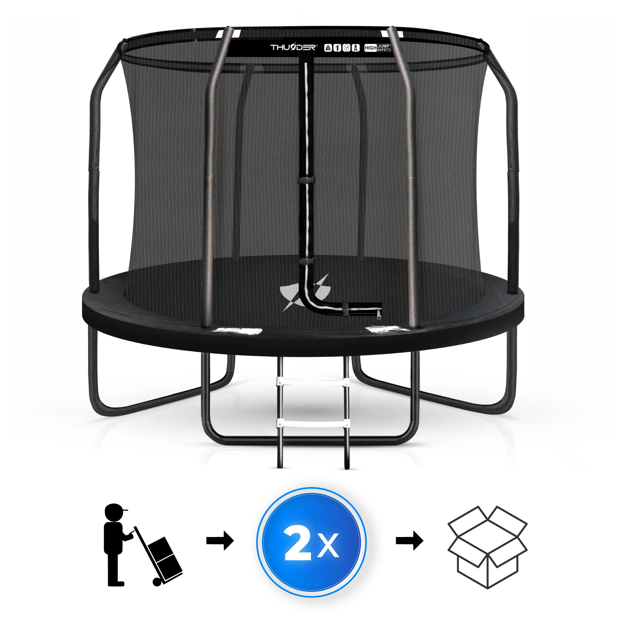 Incluido en el conjunto con la cama elástica Thunder 16ft