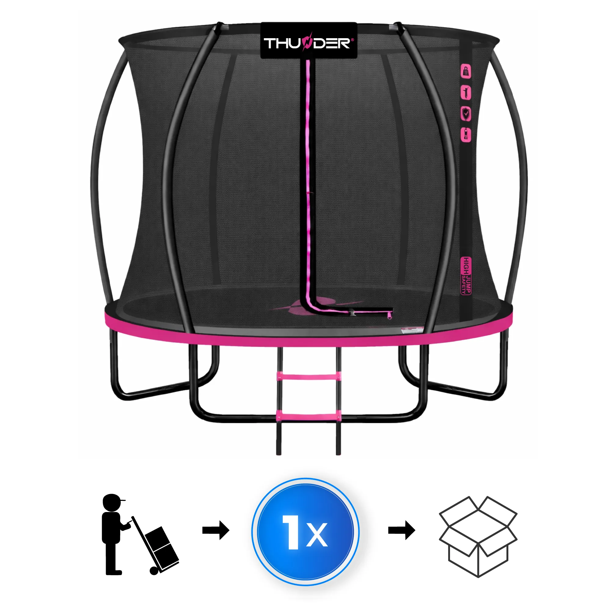 Incluido en el conjunto con el trampolín Thunder 16ft