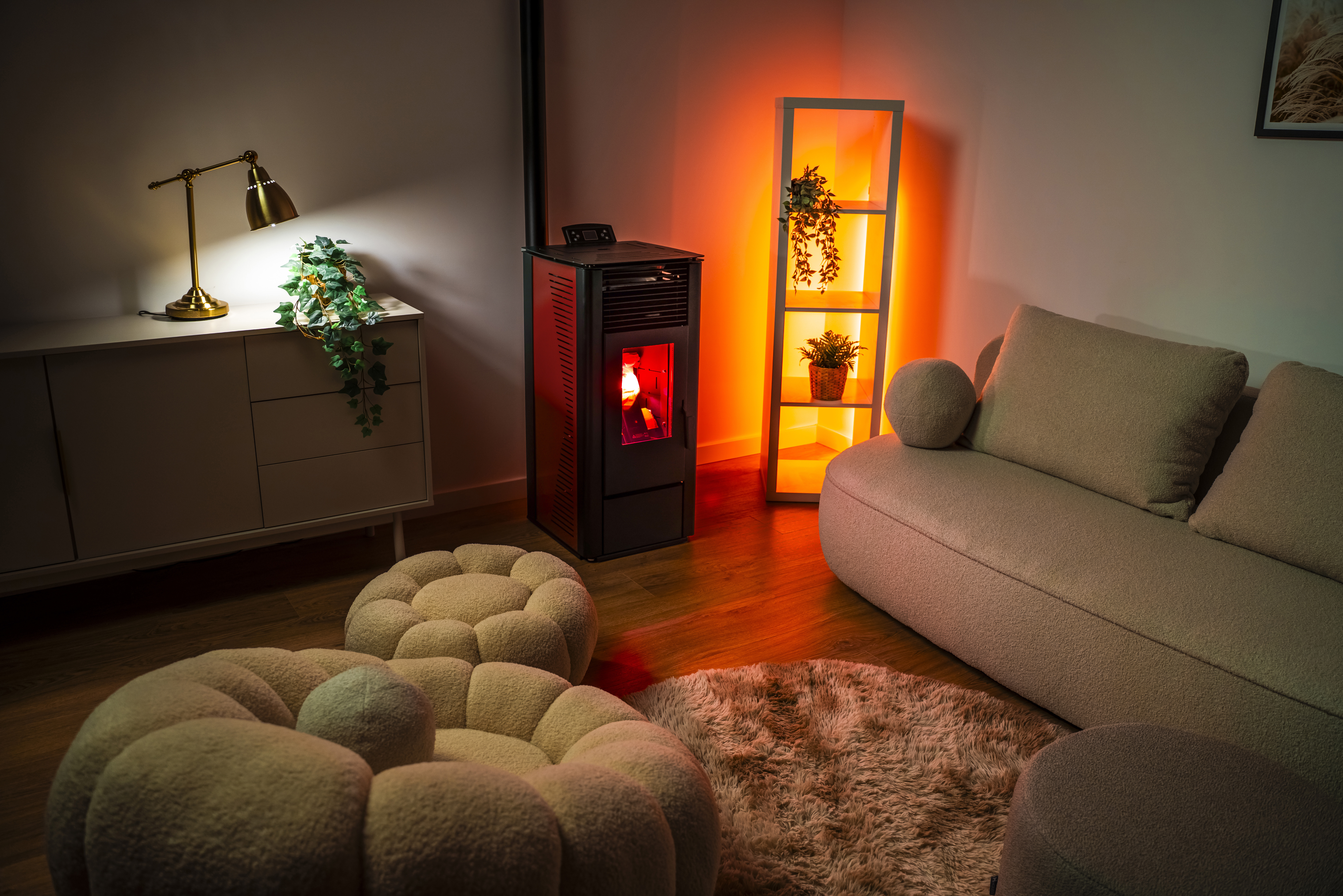 Detalle de una caldera de calefacción moderna