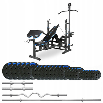 Conjunto de musculación 117,5 kg con banco VIGOR-C de THUNDER con cuello de rotura fuerte (preventa 17.12)