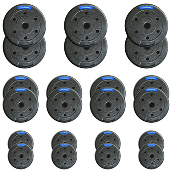 Set de pesos bituminosos de la marca THUNDER 6x5 kg + 8x2,5 kg + 8x1,25 kg