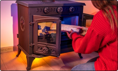 Estufa de leña de hierro fundido ATAR 10 kW