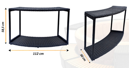 Armario sin puertas THUNDER para JACUZZI circular - color negro