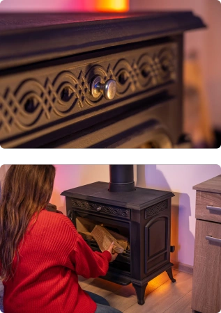 Cocina de leña de hierro fundido HELIOS 10 kW