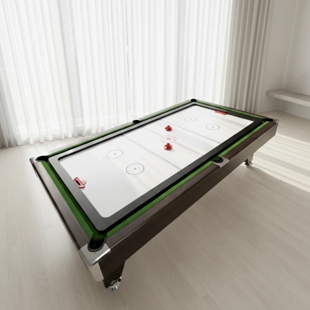 Mesa de billar THUNDER con tablero superpuesto para air hockey/ping pong 9FT - BOLD-BROWN