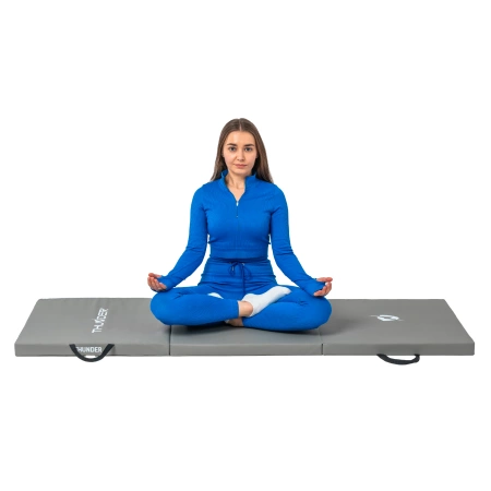 Colchoneta de gimnasia gris 180x60x4 THUNDER
