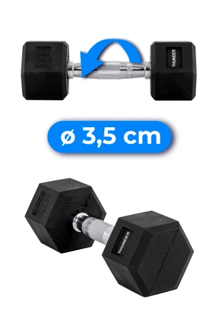 Mancuerna hexagonal 5 kg THUNDER