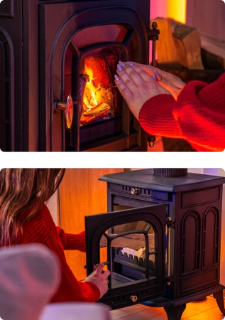 Cocina de leña de hierro fundido AGNI 7 kW 