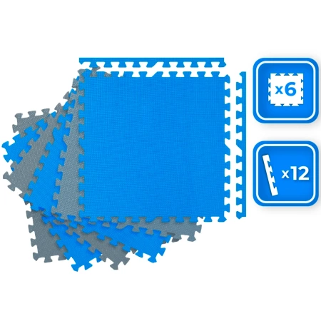 Puzzle de ejercicio azul-gris 60x60x1cm THUNDER