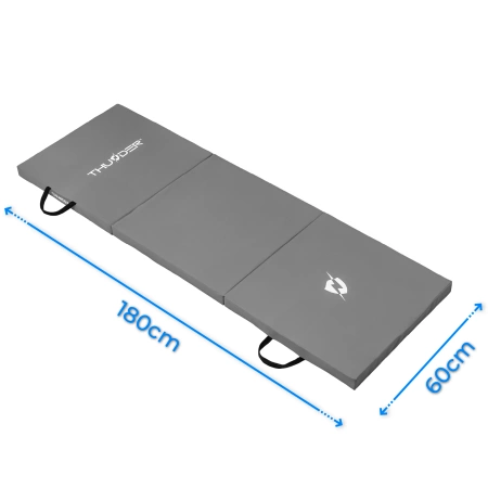 Colchoneta de gimnasia gris 180x60x4 THUNDER