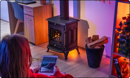 Cocina de leña de hierro fundido AGNI 7 kW 