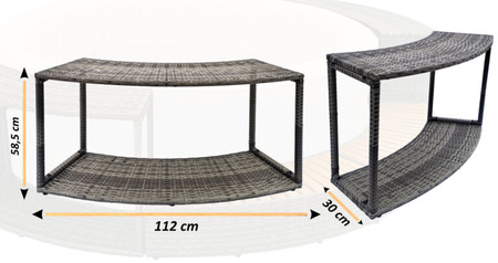 Armario sin puertas THUNDER para JACUZZI redondo - color gris