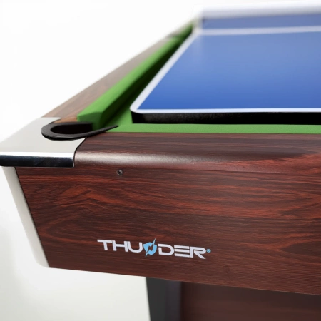 THUNDER mesa de billar con superposición de cymball/ping pong 7FT - BOLD-BROWN