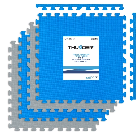 Puzzle de ejercicio azul-gris 60x60x2cm THUNDER