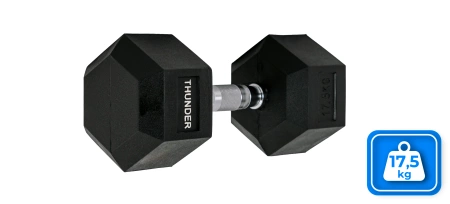 Mancuerna hexagonal 17,5 kg THUNDER