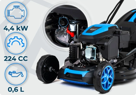 Hexwelt cortacésped de gasolina HW-KS-224 53cm 4,4kW con accionamiento