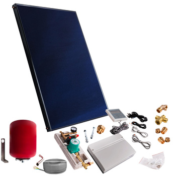 Kit solar con un panel plano de 2,5 m² sin cable solar y sin depósito