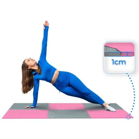 Puzzle ejercicio rosa-gris 60x60cm THUNDER