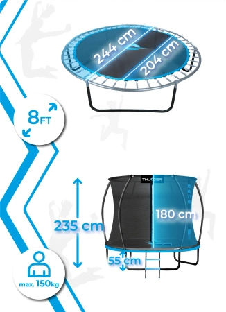 Trampolín THUNDER INSIDE ULTRA 8FT (244cm) AZUL