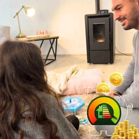 Cocina de pellets LEYLA BLACK 6,3 kW