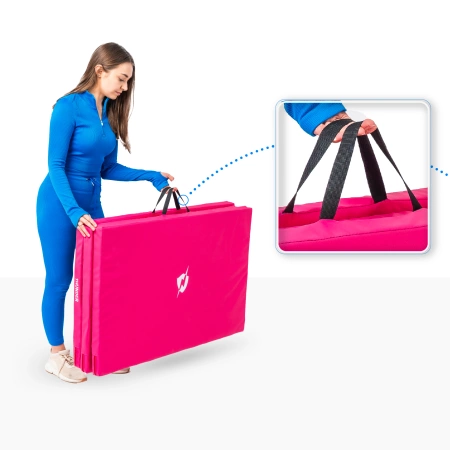 Colchoneta de gimnasia rosa 197x100x5 THUNDER