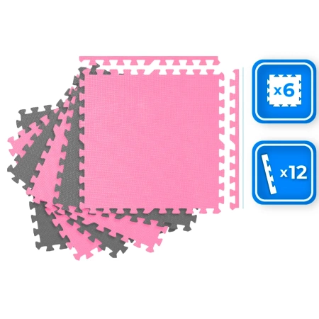 Puzzle de ejercicio rosa-gris 60x60cm THUNDER