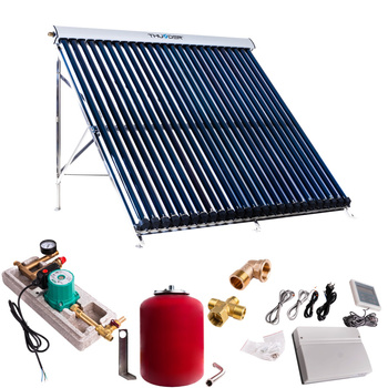 Conjunto solar con un colector de 25 tubos de vacío sin cable solar y sin depósito