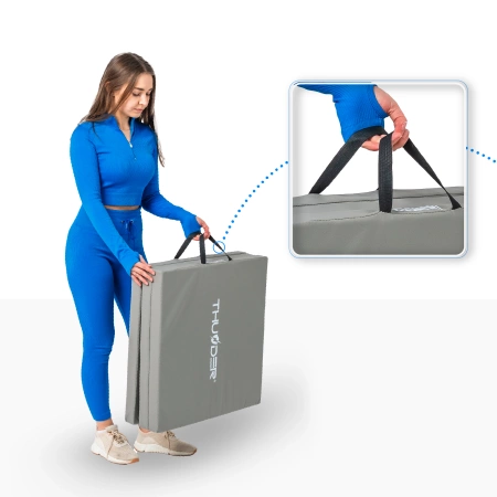 Colchoneta de gimnasia gris 180x60x5 THUNDER