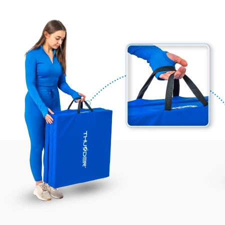 Colchoneta de gimnasia azul 180x60x5 THUNDER