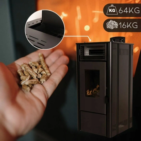Estufa de pellets SOPHIA BLACK 8,1 kW