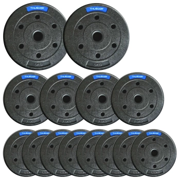 Set de pesos bituminosos de la marca THUNDER 2x5 kg + 4x2,5 kg + 8x1,25 kg