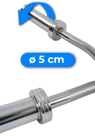 Barra olímpica semi-curvada de 120 cm THUNDER