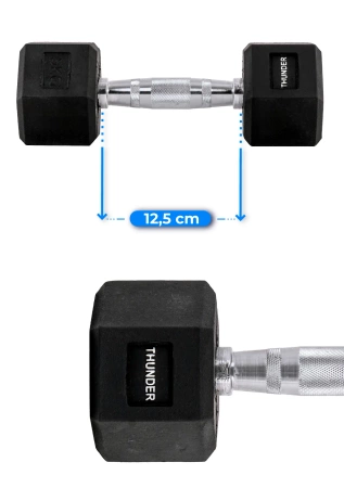 Mancuerna hexagonal 5 kg THUNDER